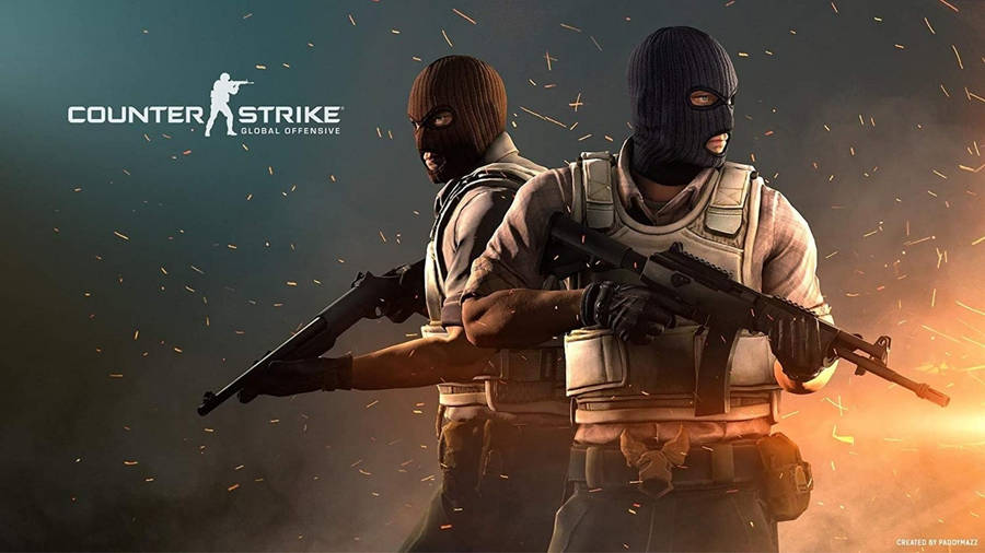 Counter Strike Global Offensive Action Shot With Black Mask Character Wallpaper