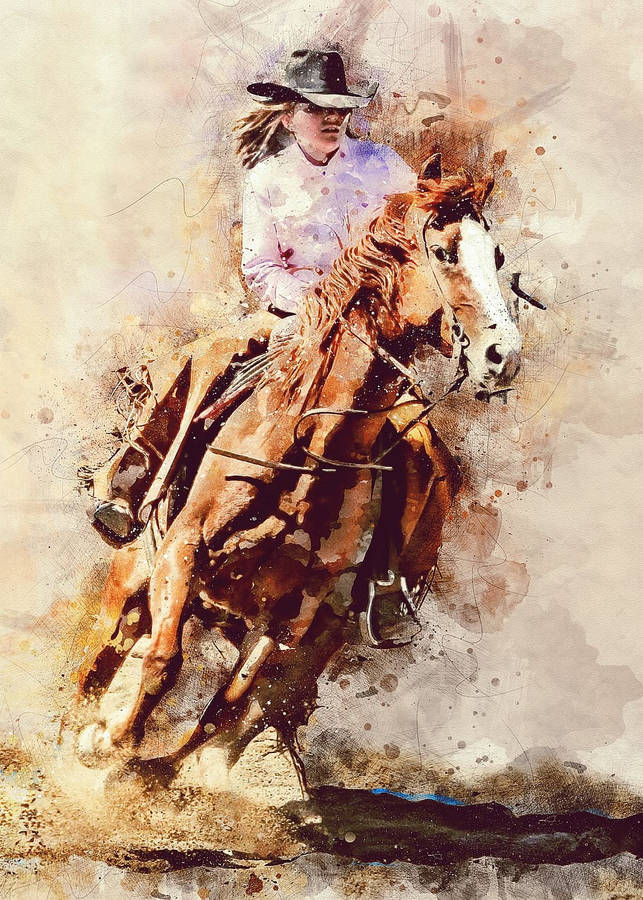 Country Western Cowgirl Riding Wallpaper