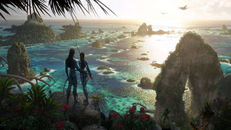 Couple In Pandora Ocean Wallpaper