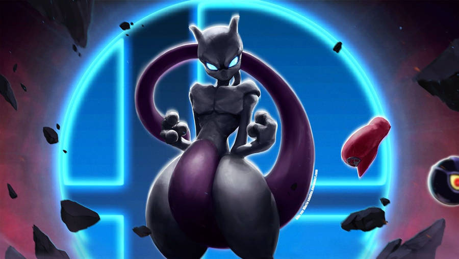 Cover Your Eyes, The Mighty Mewtwo Is Here! Wallpaper