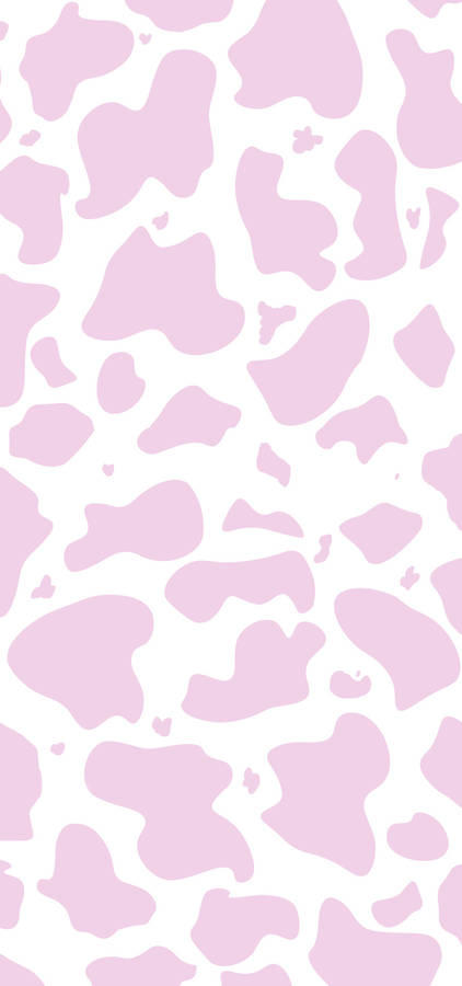 Cow Pattern With Pastel Pink Spots Wallpaper