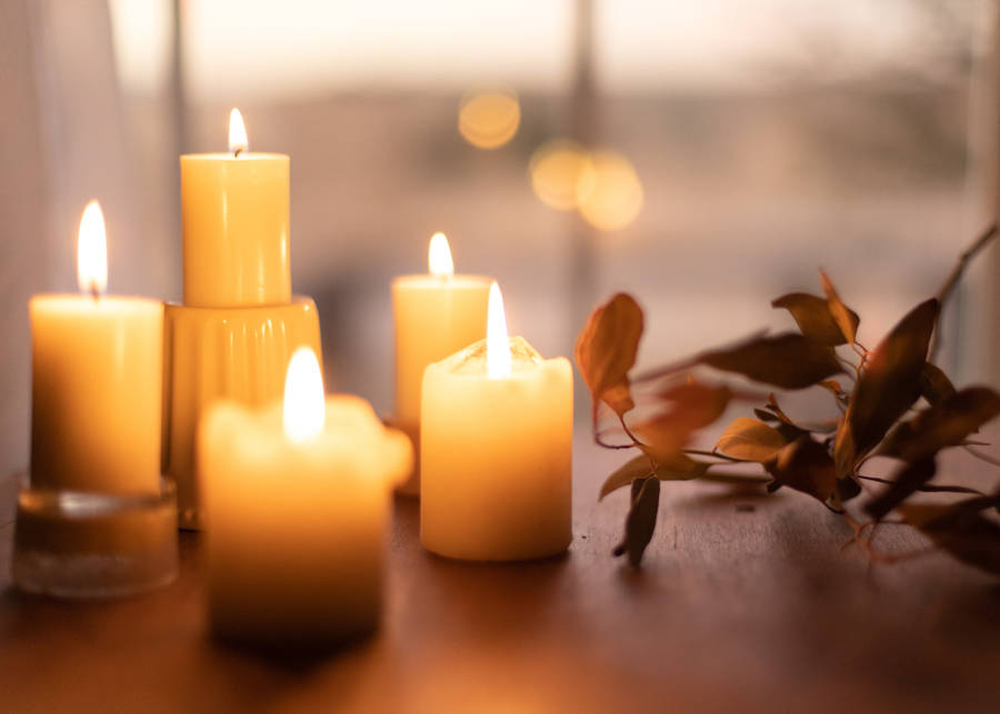 Cozy Autumn Candles Wallpaper