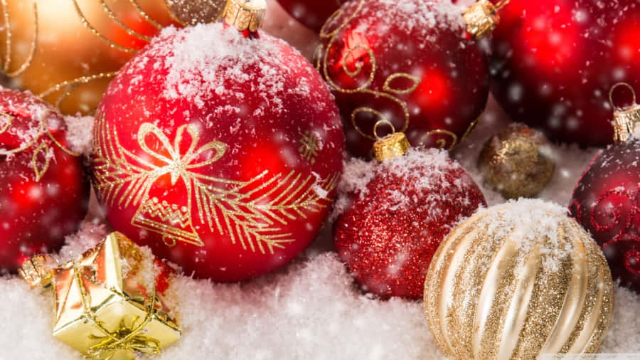 Cozy Christmas Close-up Decorations Wallpaper