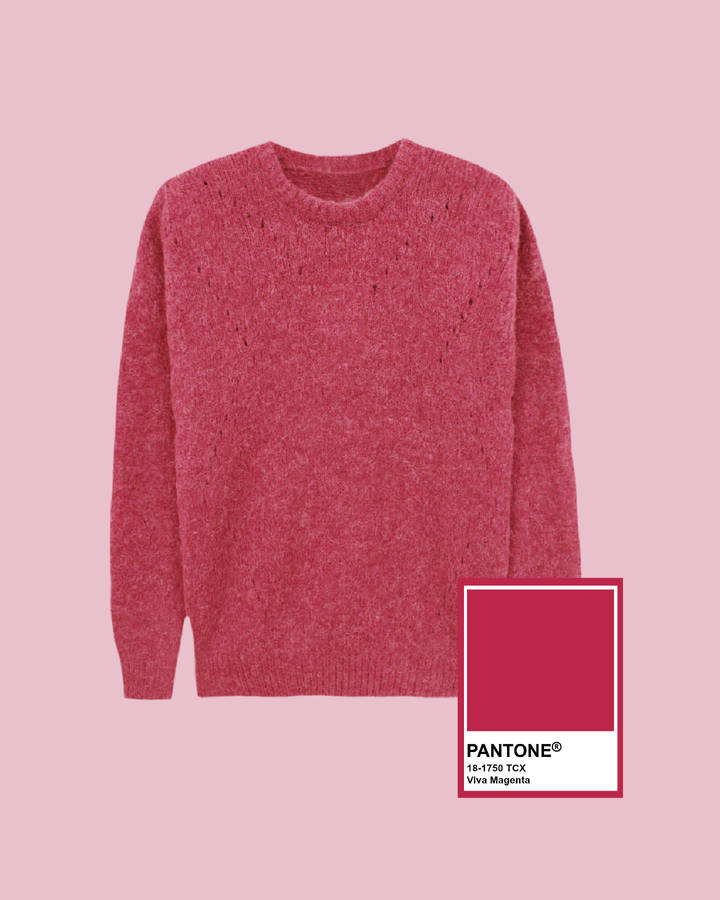 Cozy Sweater In Viva Magenta Wallpaper