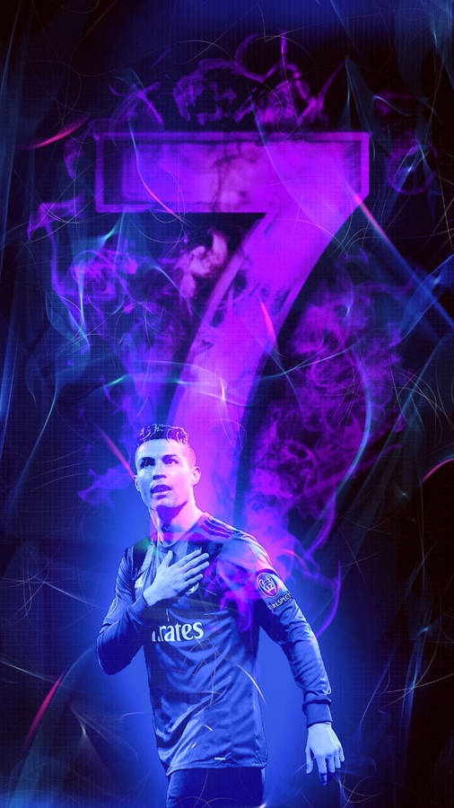 Cr7 3d Purple Background Wallpaper