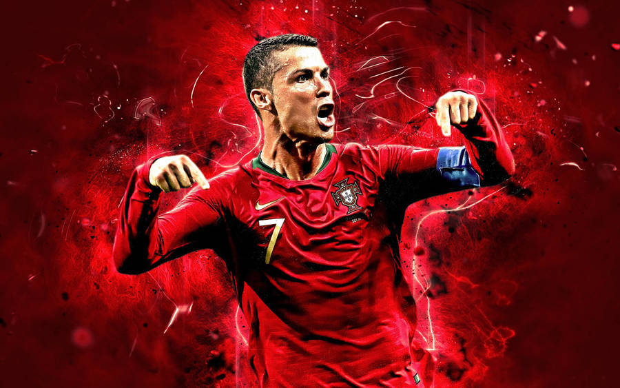 Cr7 Cool Fire Red Wallpaper