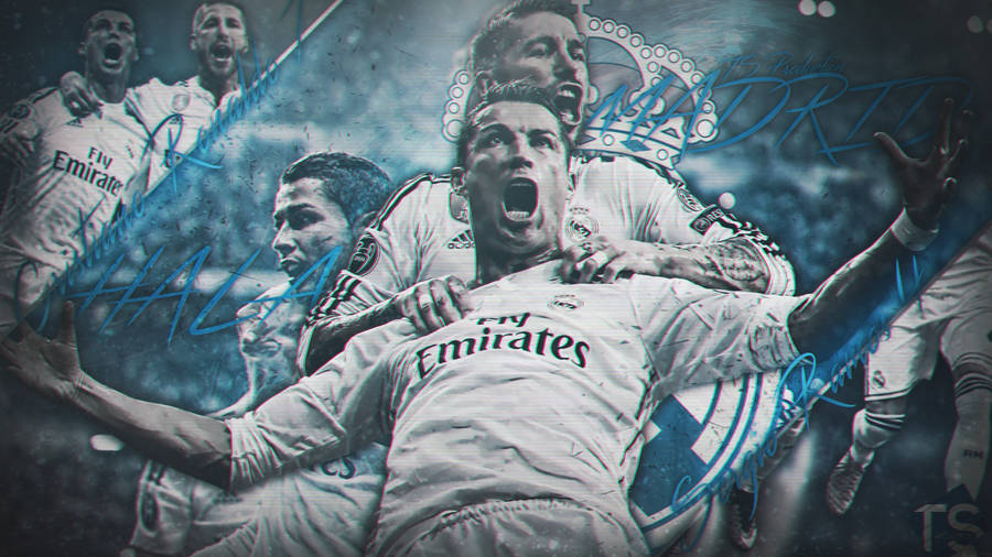 Cr7 Hd Blue Theme Artwork Wallpaper