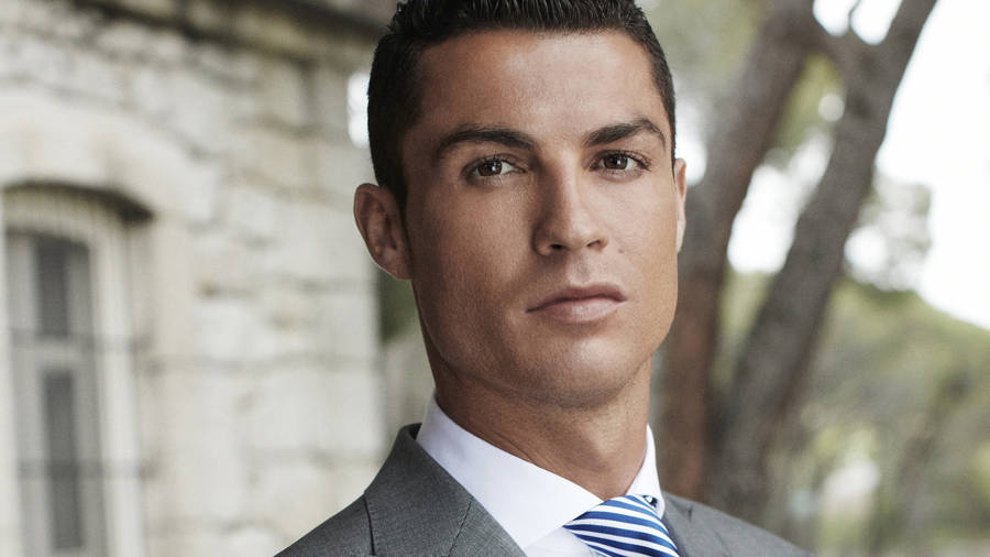 Cr7 Hd Formal Grey Suit Wallpaper