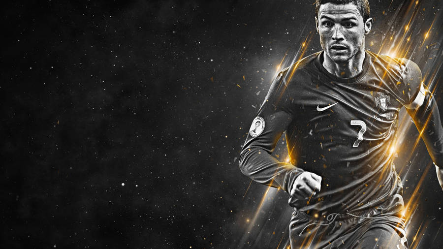 Cr7 Hd Golden Lines Wallpaper