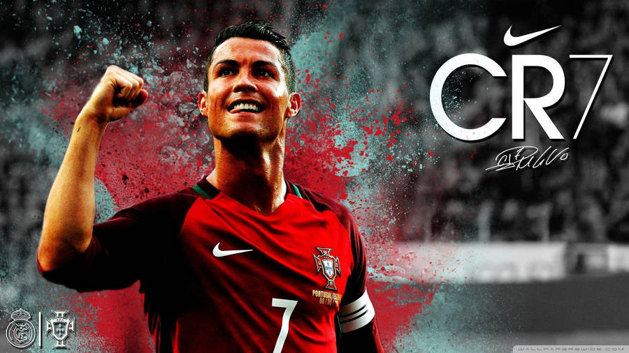 Cr7 Red Jersey Wallpaper