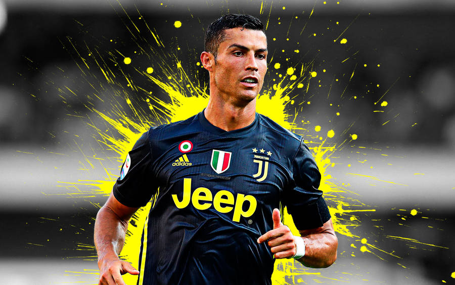 Cr7 Yellow Burst Wallpaper