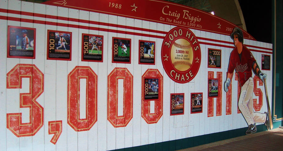 Craig Biggio 3000 Hits Mural Wallpaper