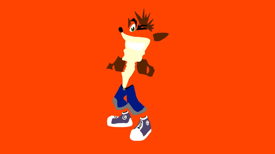 Crash Bandicoot Minimalist Art Wallpaper