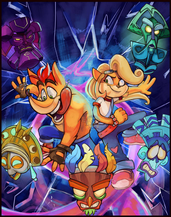 Crash Bandicoot Neon Wallpaper