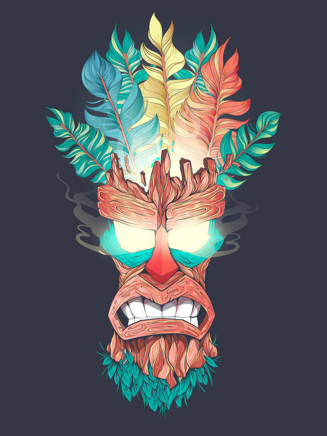 Crash Bandicoot Tiki Art Wallpaper