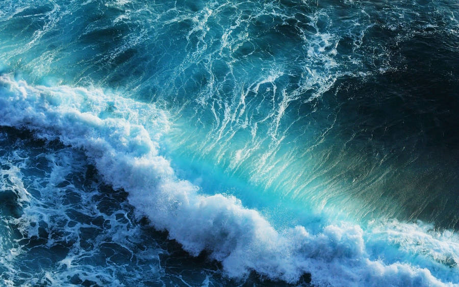 Crashing Wave Aerial View Wallpaper