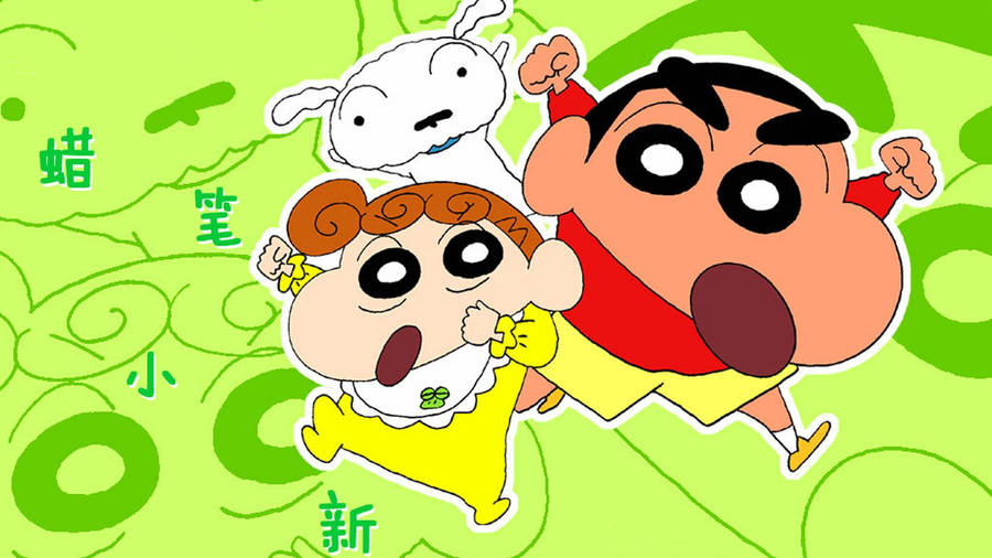 Crayon Shin Chan Character Green Art Wallpaper