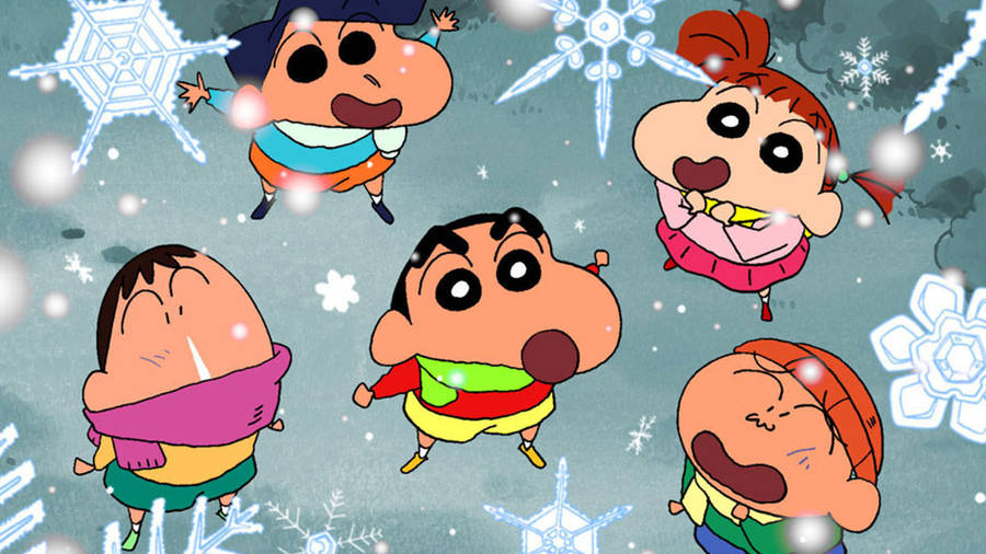 Crayon Shin Chan In Winter Wallpaper