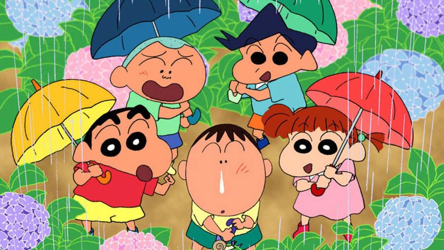 Crayon Shin Chan Rainy Day Wallpaper