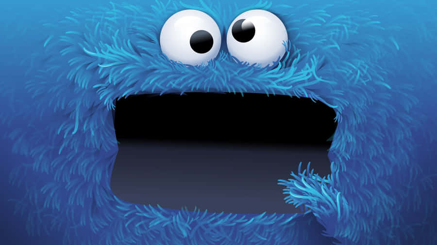 Crazy Cartoon Cookie Monster Dektop Wallpaper