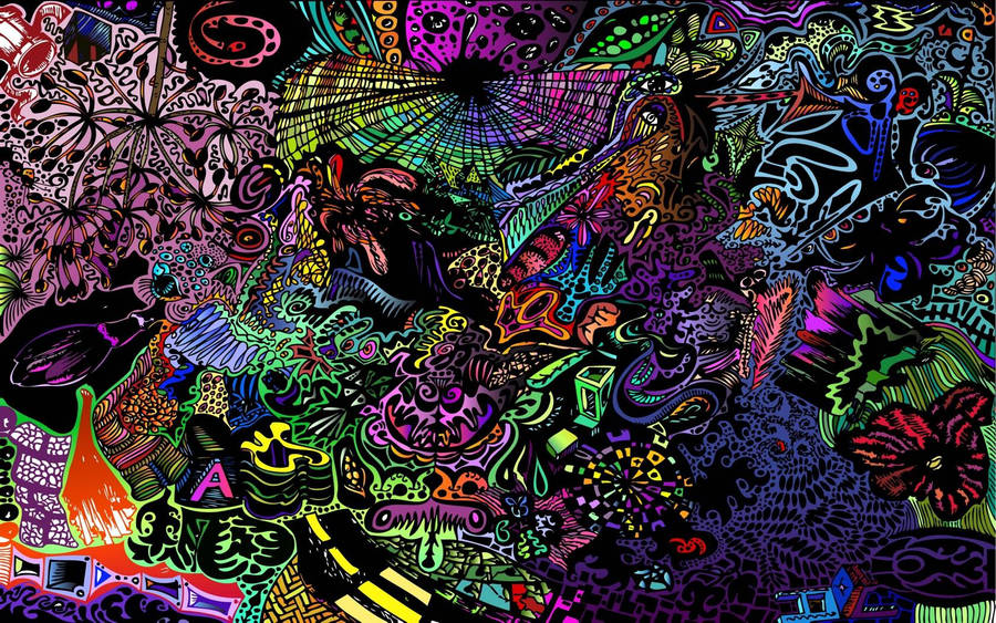 Crazy Colorful Abstract Art Wallpaper