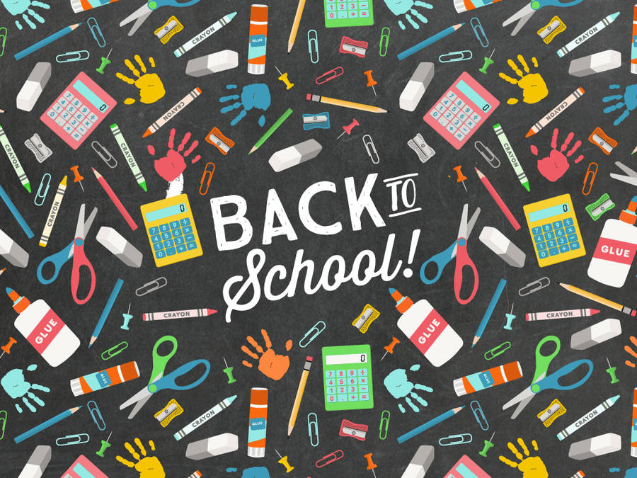 Creative Back-to-school With Supplies Wallpaper