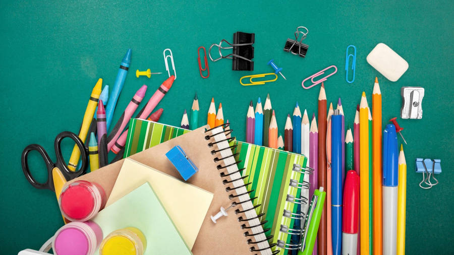 Creative Illustration Of School Supplies Wallpaper