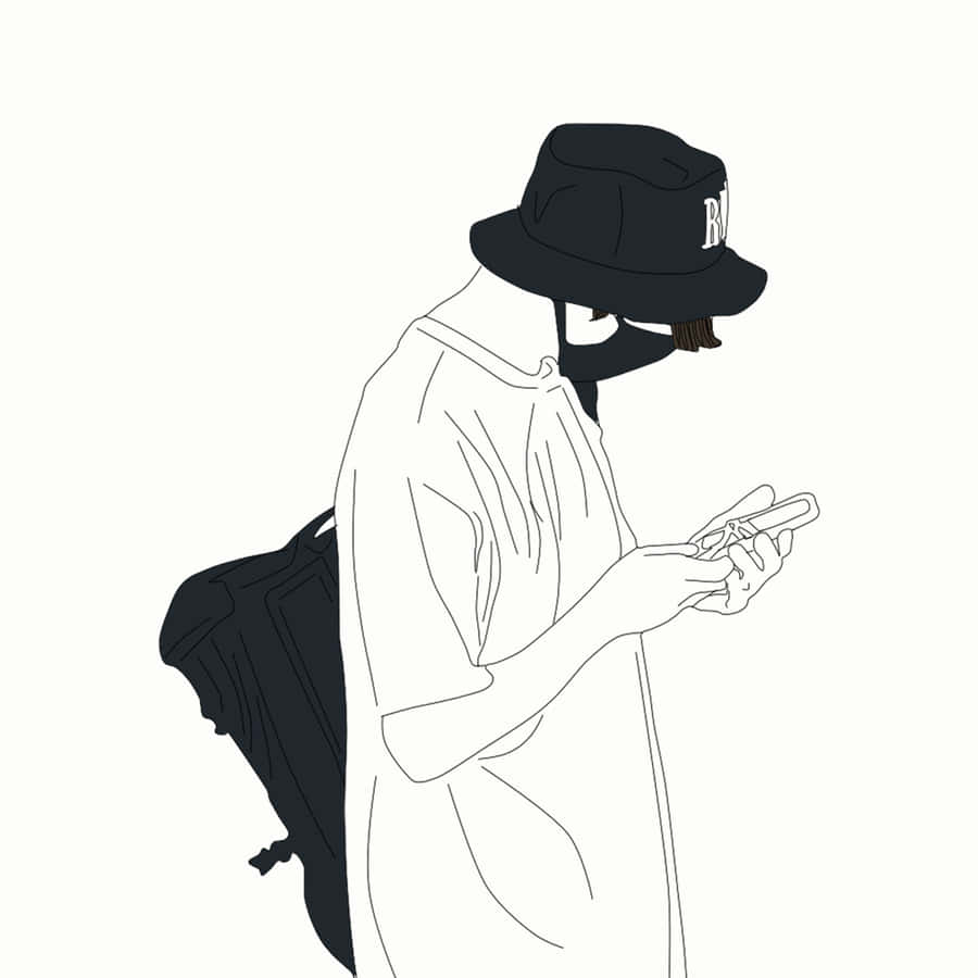 Creative Line Art Design Wallpaper