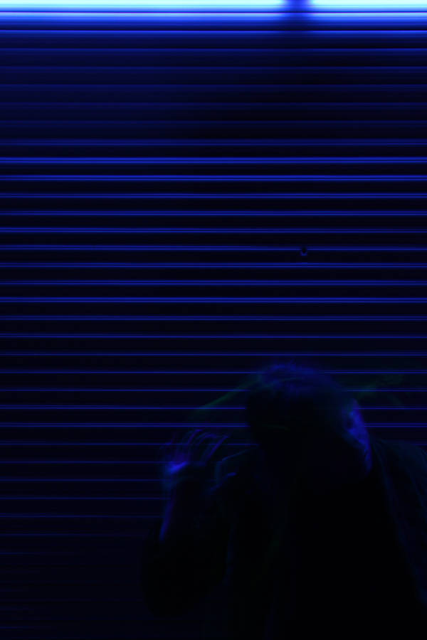 Creepy Dark Blue Blinds Wallpaper