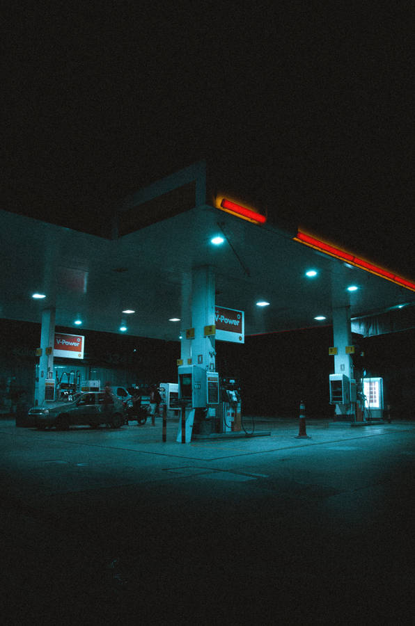 Creepy Shell Gas Station Wallpaper