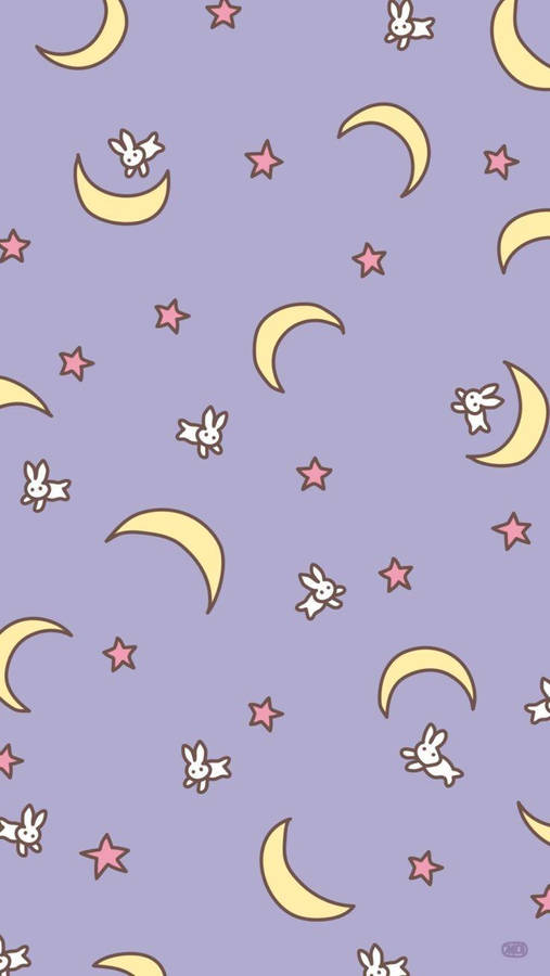 Crescent Moons And Bunnies Sailor Moon Iphone Wallpaper