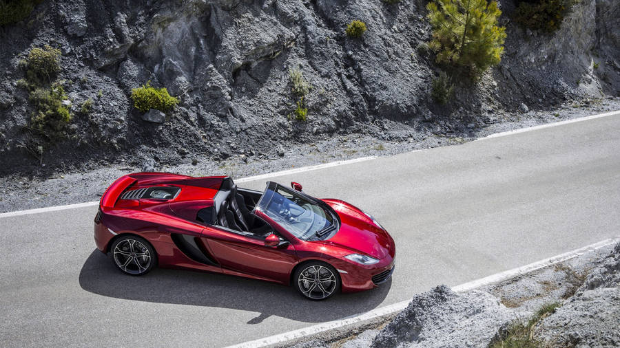 Crimson Red Mclaren Spyder Wallpaper