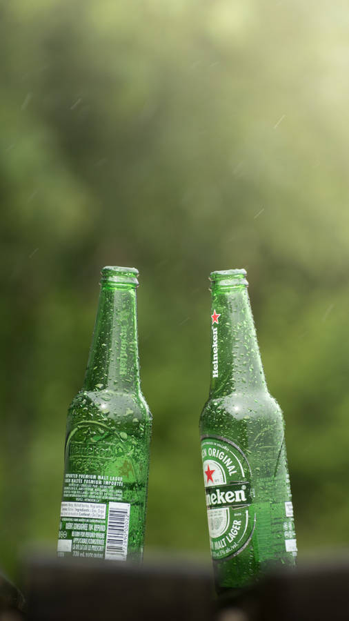 Crisp And Refreshing Heineken Lager Beer Bottles Wallpaper