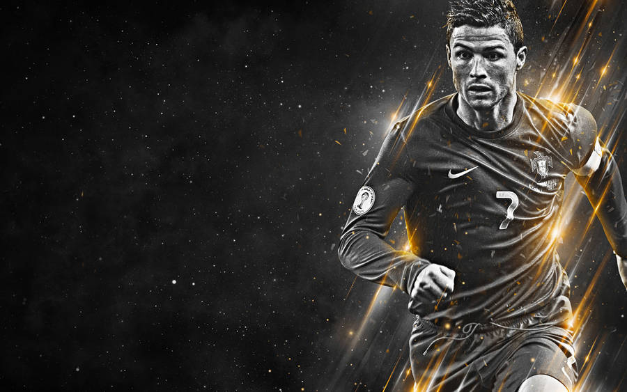 Cristiano Ronaldo Black And Gold Wallpaper