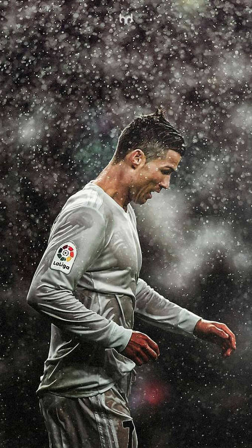 Cristiano Ronaldo Drenched In Rain Wallpaper