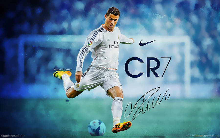 Cristiano Ronaldo Paint Effect Artwork Wallpaper