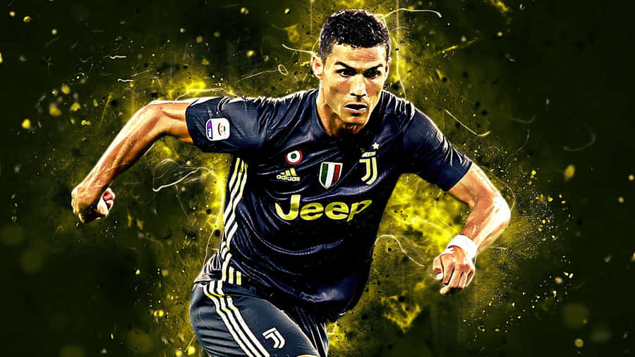 Cristiano Ronaldo With Graphic Effects Football Pc Wallpaper