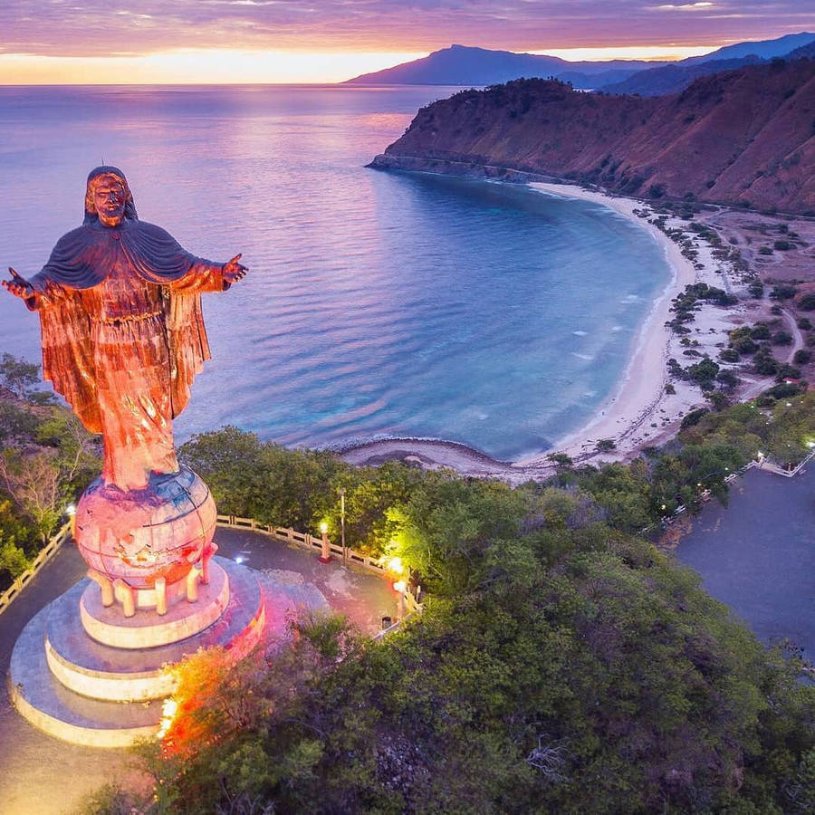 Cristo Rei Sculpture Timor Leste Wallpaper