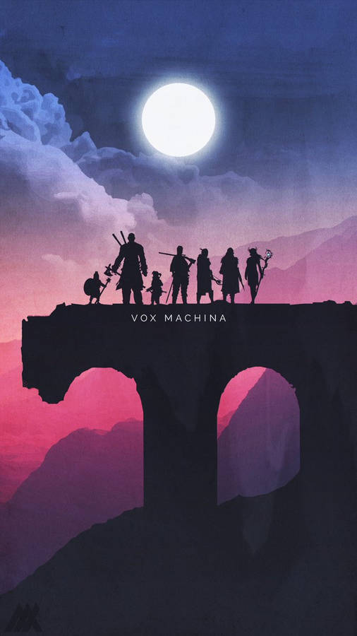 Critical Role Vox Machina Purple Silhouette Wallpaper