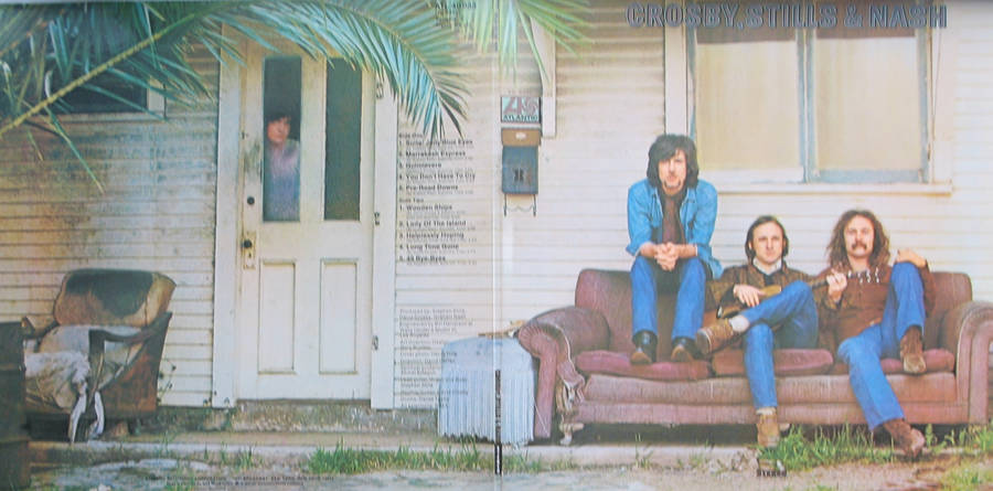 Crosby Stills And Nash Thrifty Vinyl Wallpaper