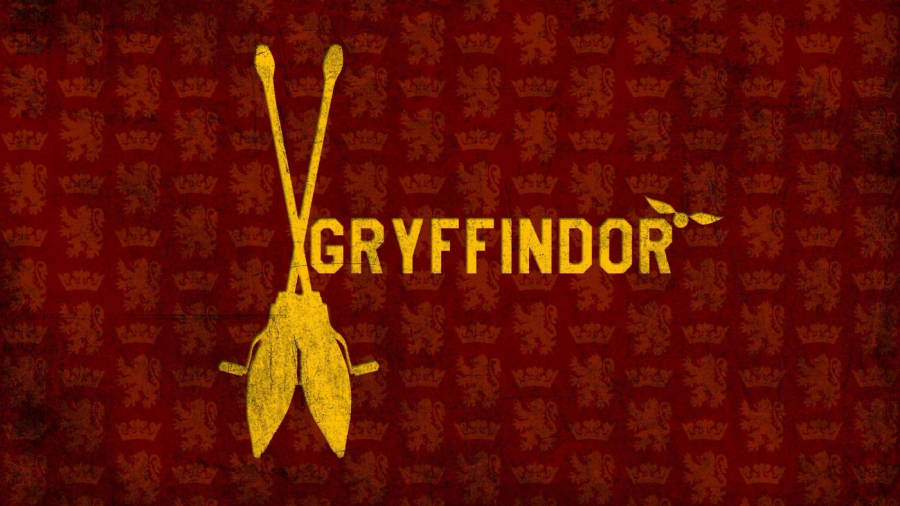 Crossed Brooms With Gryffindor Colors Harry Potter Ipad Wallpaper