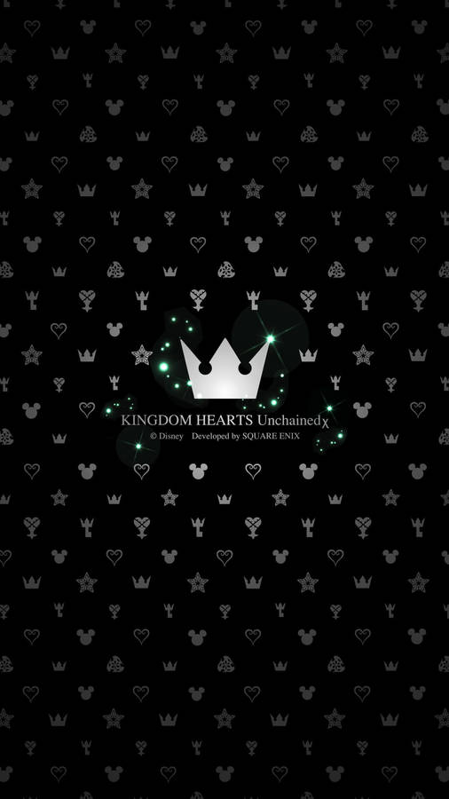 Crown Artwork With Kingdom Heart Logo Wallpaper