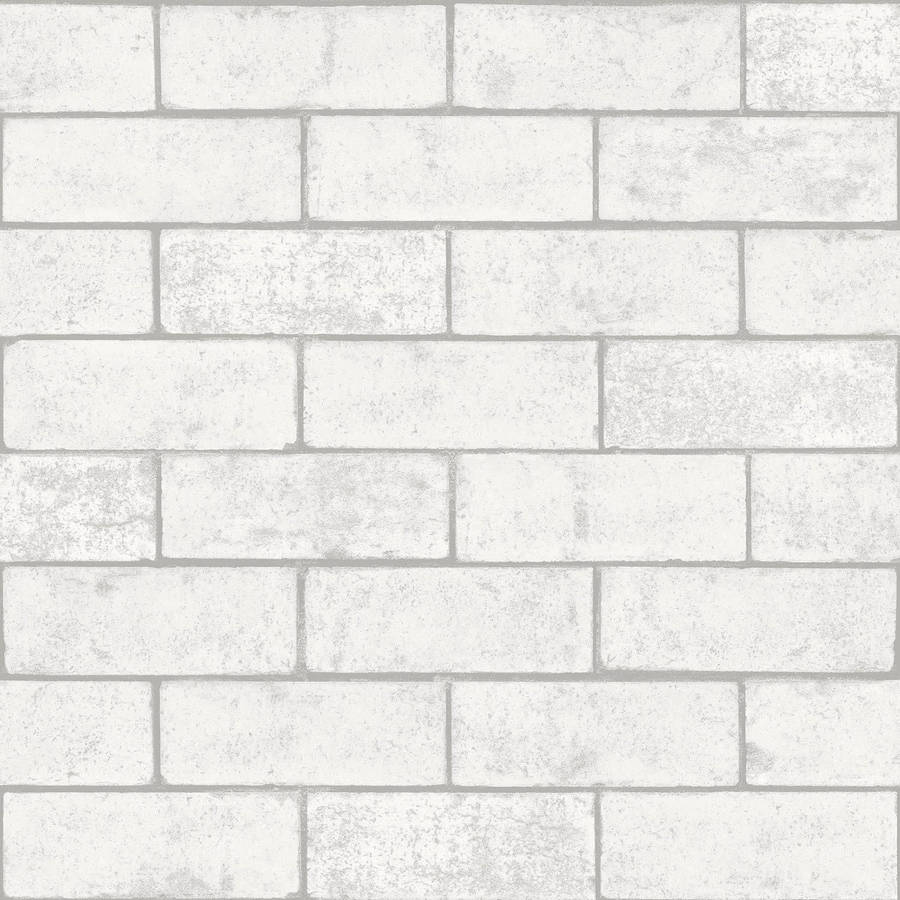 Crown Industrial White Brick Wallpaper