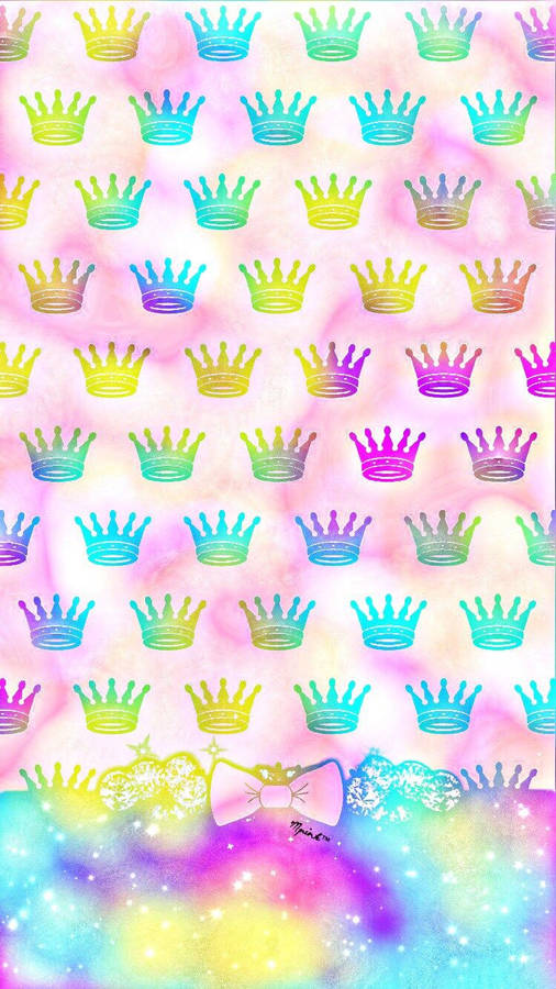 Crown Pattern Girly Lock Screen Iphone Wallpaper