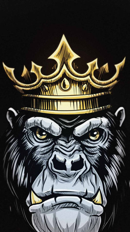 Crowned King Gorilla Iphone Wallpaper