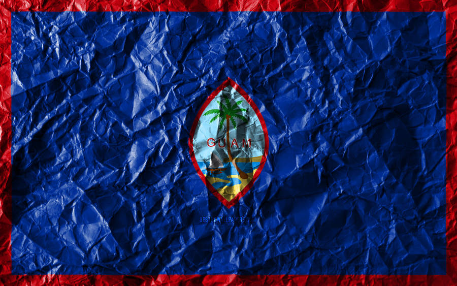 Crumpled Guam Flag Wallpaper