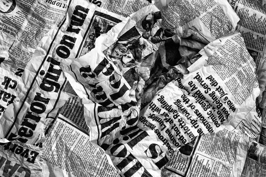 Crumpled Newspaper Wallpaper