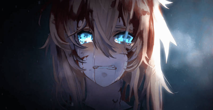 Crying Bloody Violet Evergarden Wallpaper