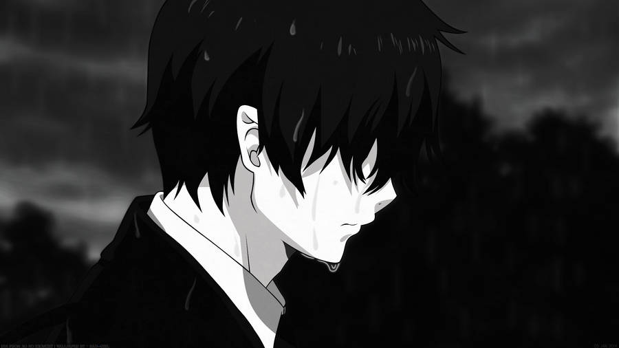 Crying Sad Anime Boy Wallpaper