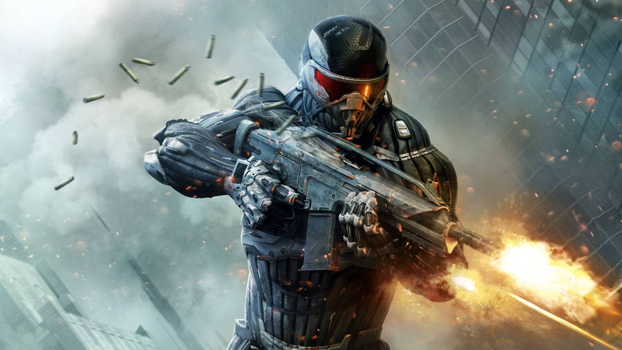 Crysis 3 Prophet Firing Rifle Wallpaper